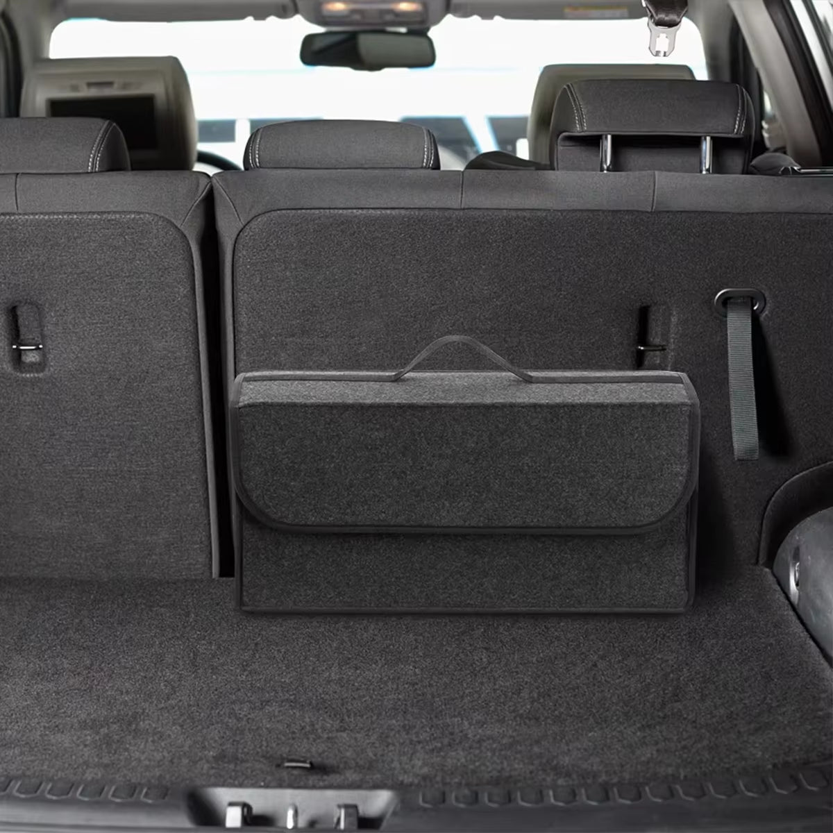 1PC Dark Gray Car Felt Storage Box Car Storage Bag Enlarged and Thickened Soft Felt Storage Box Household Storage Box